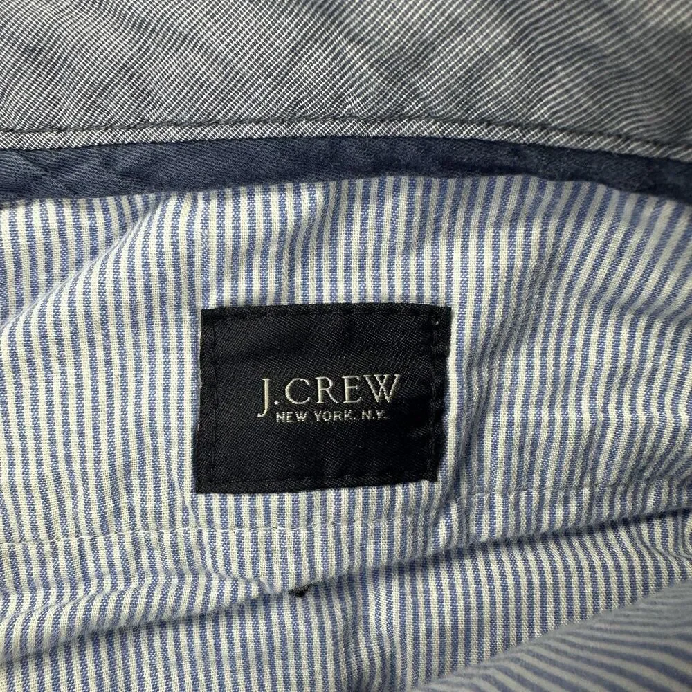 J.Crew Club Shorts Mens 35 Blue Chino 9 Inseam Flat Front Casual Summer